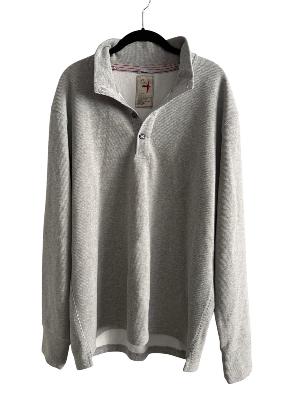 Relwen Gray Mock Neck Button Henley Pullover Sweatshirt XL - Picture 5 of 5